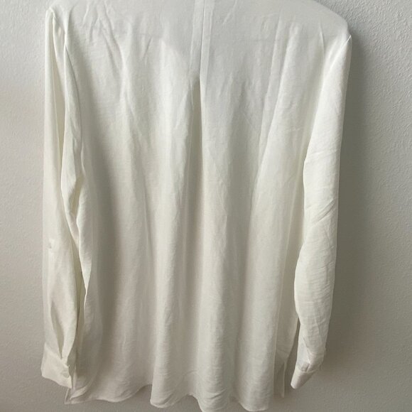 HILARY RADLEY women Ivory Button Up Collared Shirt Long Sleeve Lightweight - Picture 12 of 12